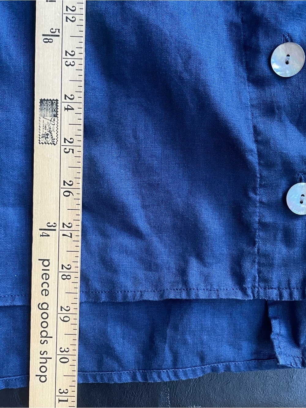 J. Jill Navy Button-Side Linen Tunic Top - Picture 5 of 10